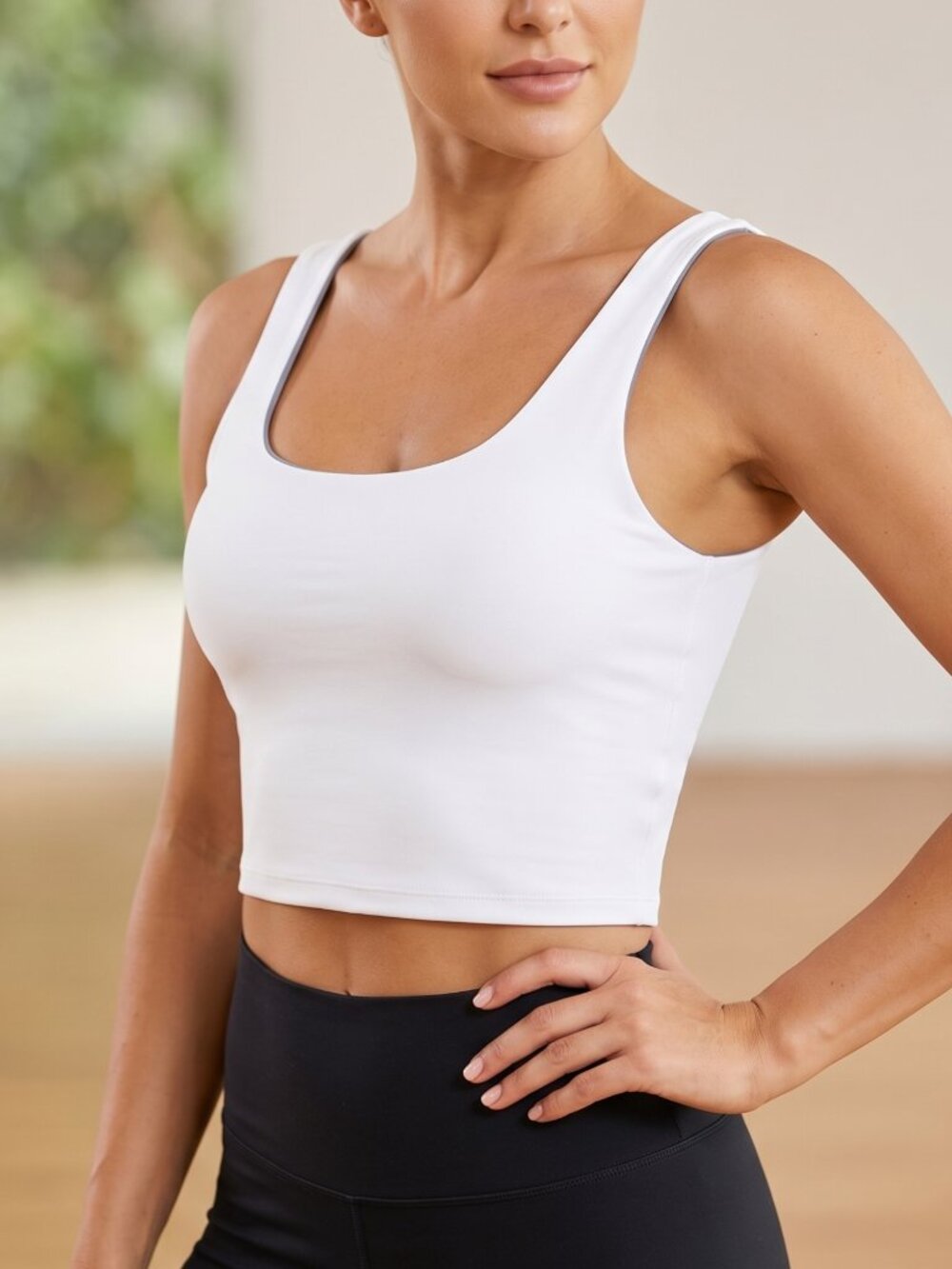 NWT | LYCRA Sport Performance Bra | V-Neck Sculpting Fit | Active Basics | White